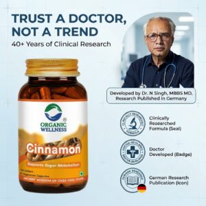 Organic Wellness Cinnamon 90 Vegetarian Capsules