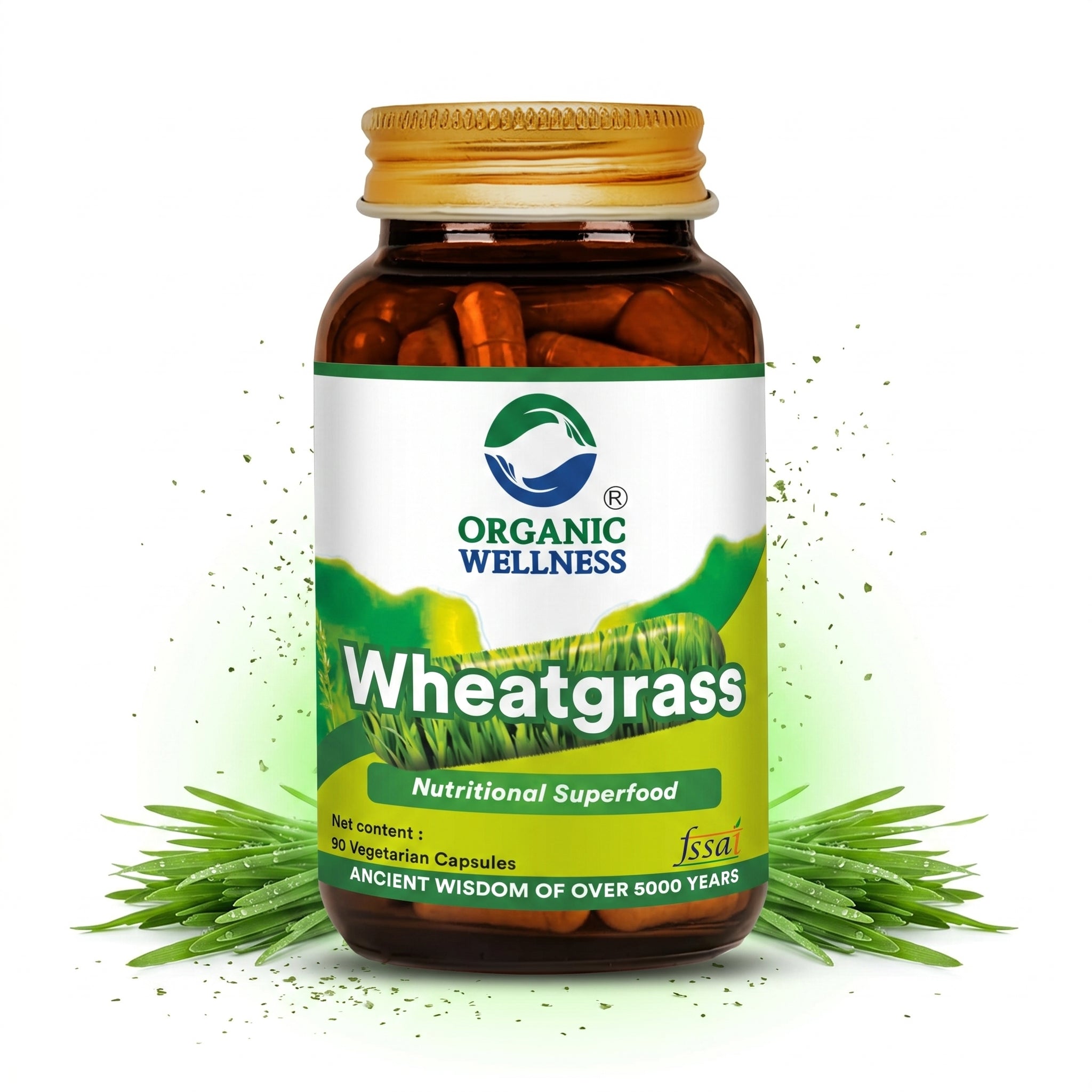 Wheat Grass 90 Capsules Bottle