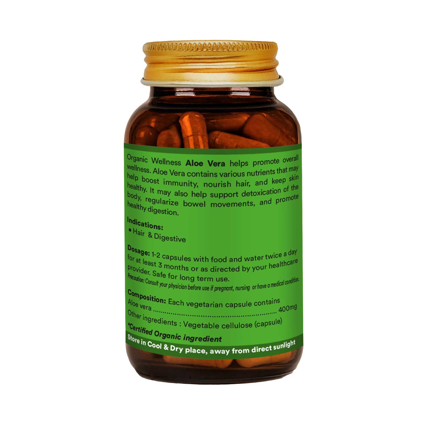 Aloe Vera 90 Capsules Helps Overall Wellness