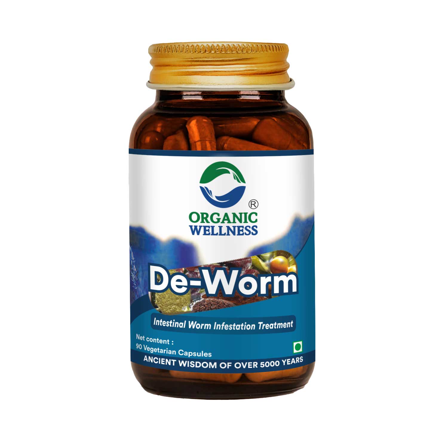 Organic Wellness De Worm 90 Vegetarian Capsules