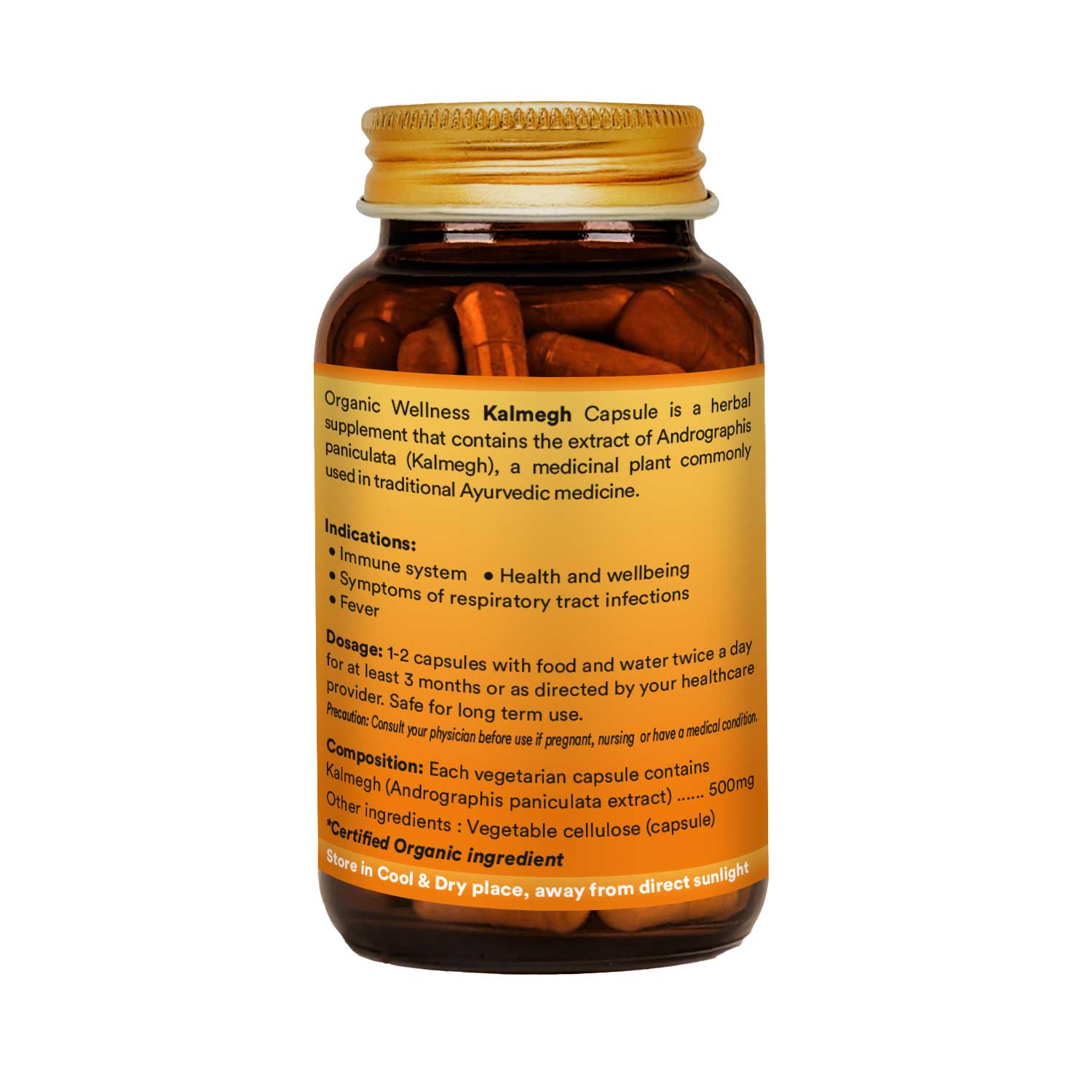 Organic Wellness Kalmegh 90 Vegetarian Capsules