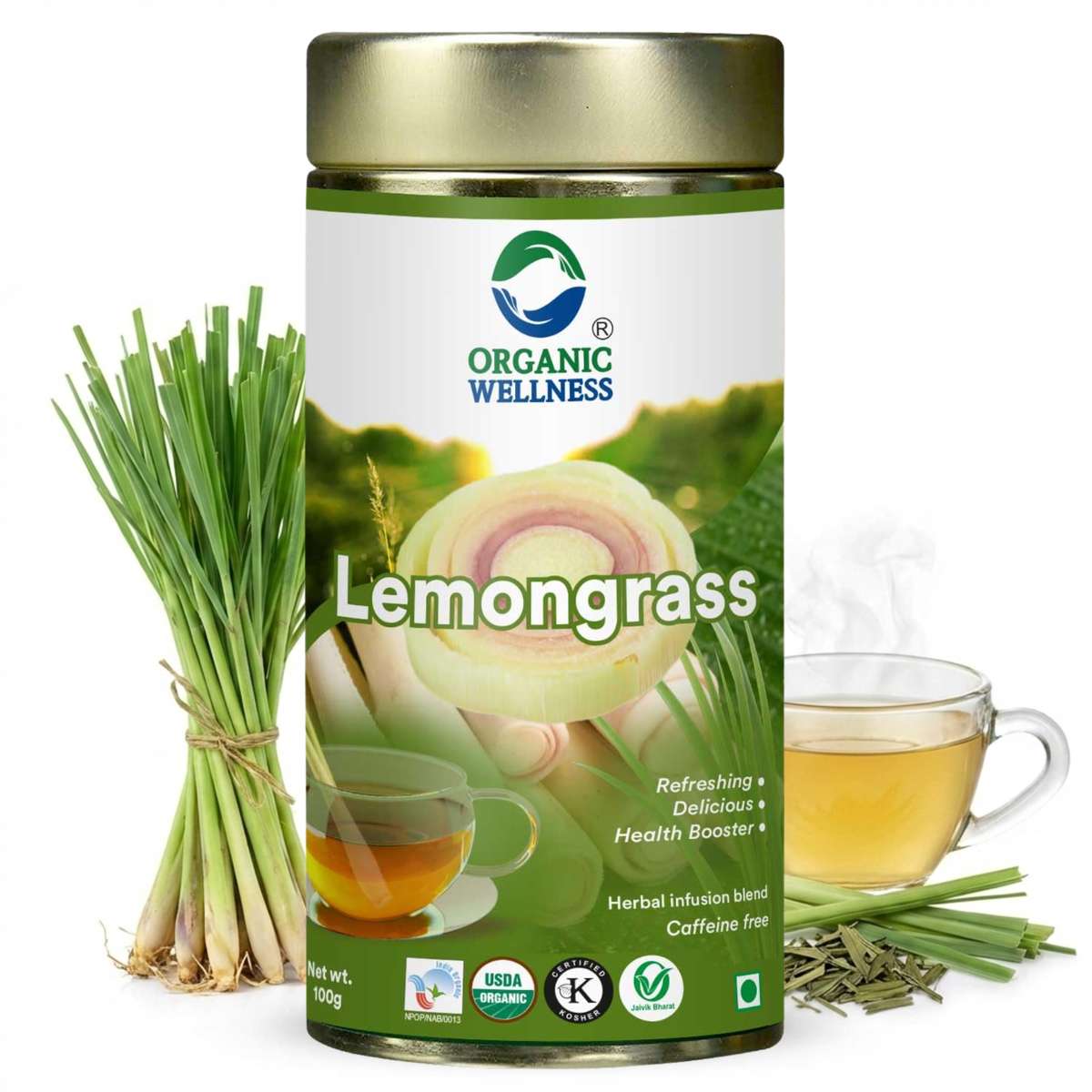 Organic Wellness Blossom Lemongrass 100 grams Tin Pack