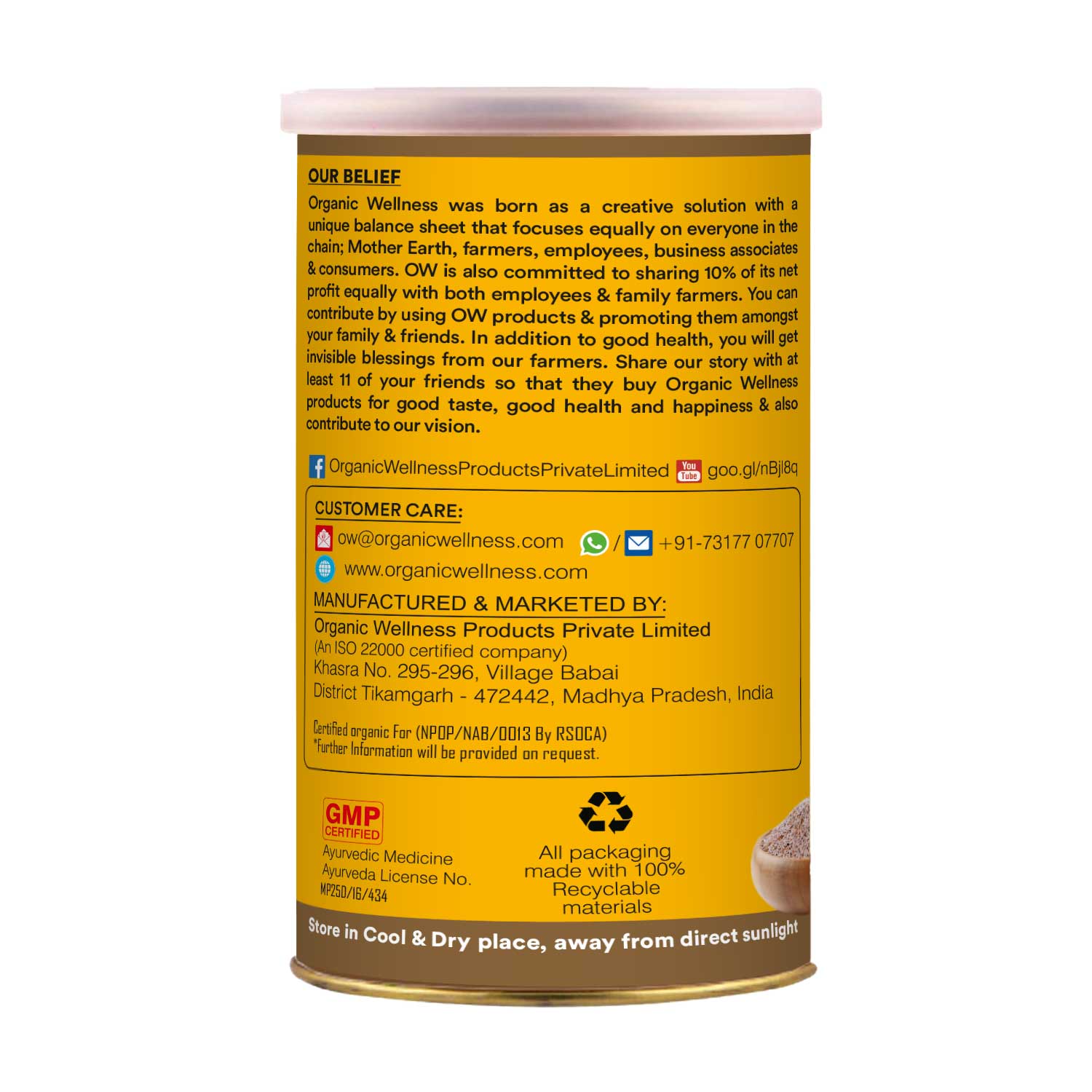 Organic Wellness Psyllium Husk (Isabgol) Powder – 100g