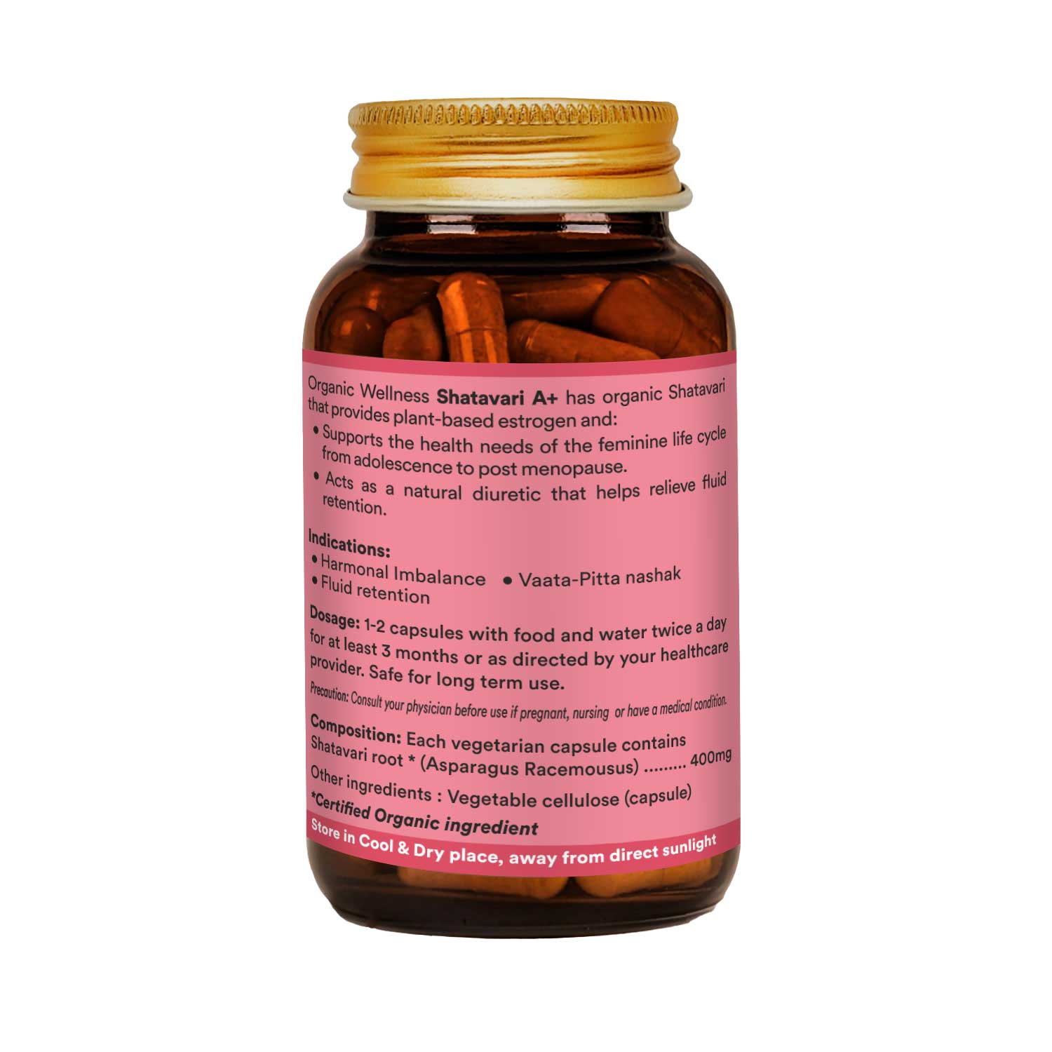 Shatavari A+ | Supplement for Hormonal Balance | Supports Women’s Health & Reproductive Health (90 Capsules)