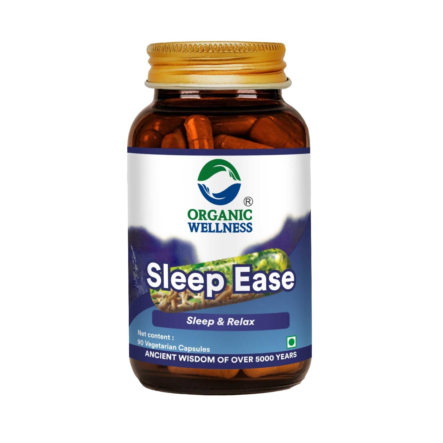 Organic Wellness Sleep Ease – Om-Shanti 90 Capsules || Stress Relief
