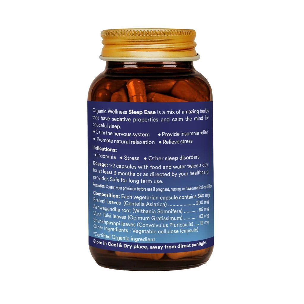 Organic Wellness Sleep Ease – Om-Shanti 90 Capsules || Stress Relief