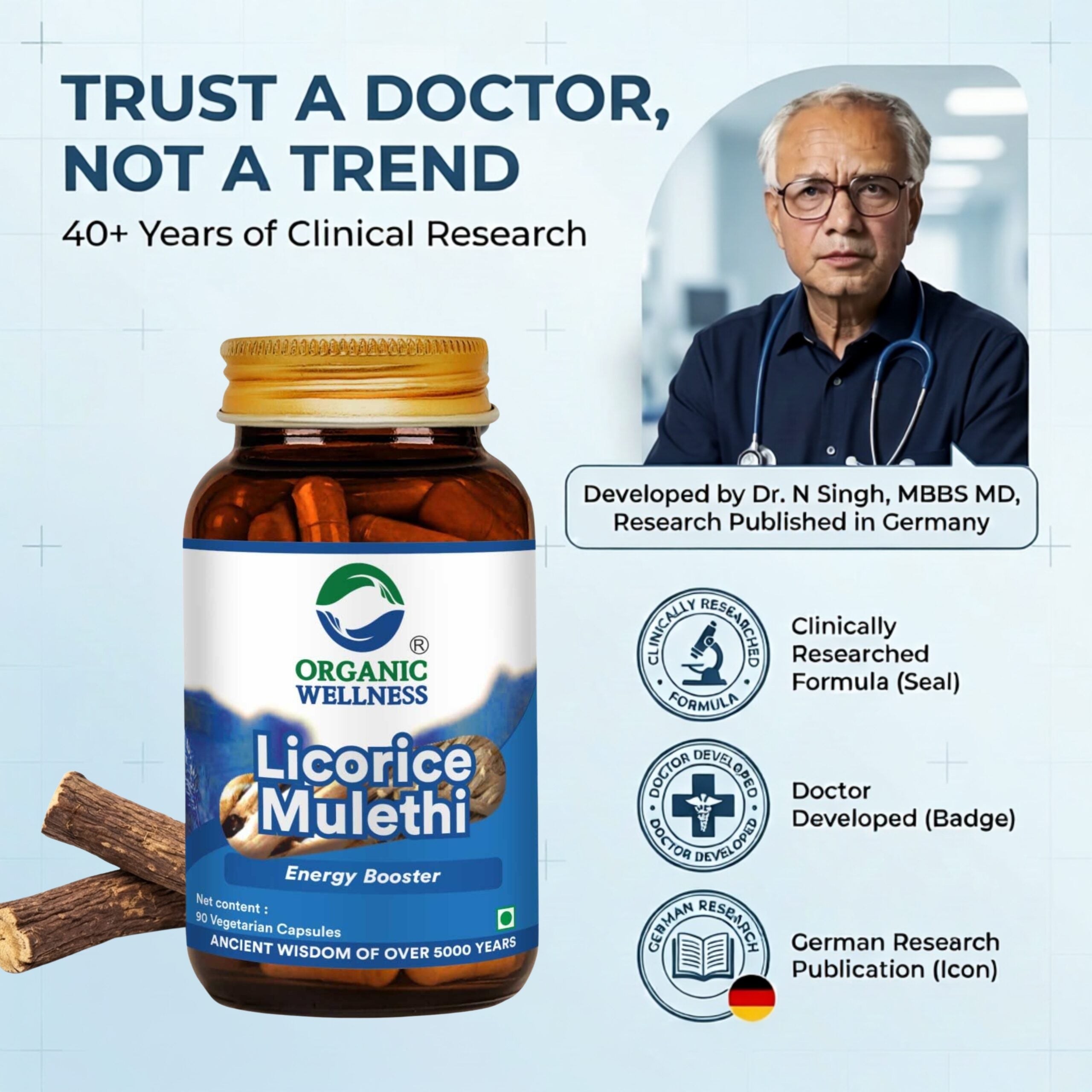 Licorice 90 Capsules Bottle
