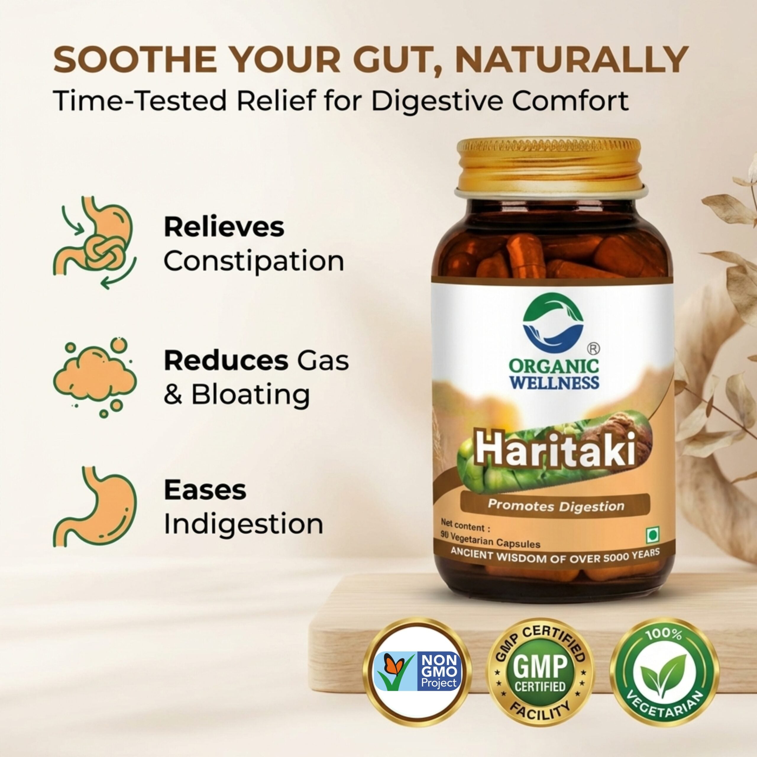 Haritaki 90 Capsules Bottle