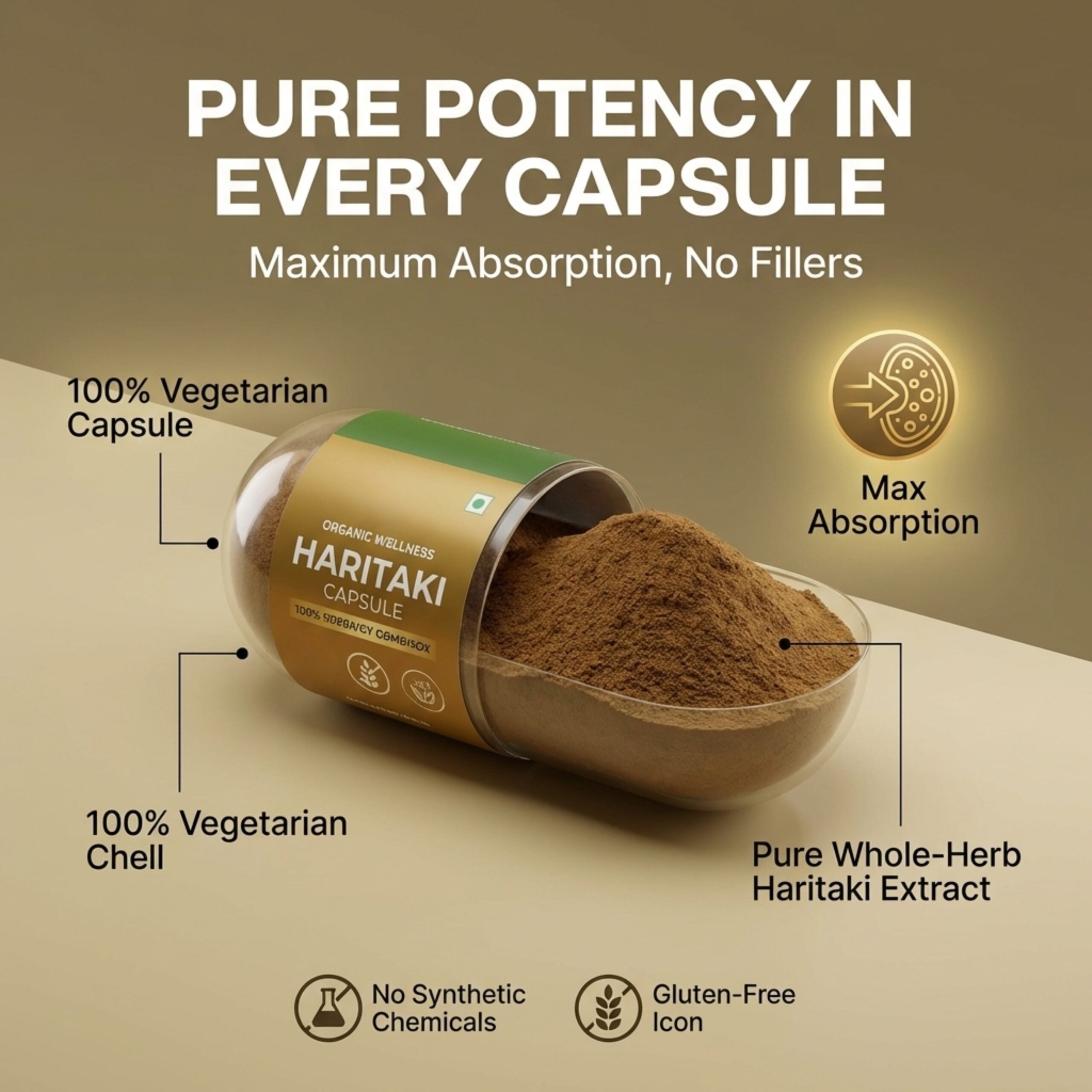 Haritaki 90 Capsules Bottle